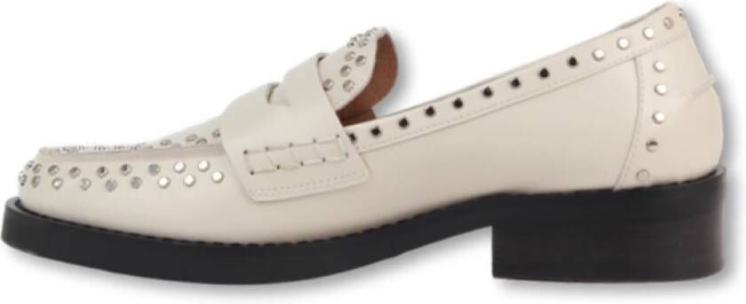 Bibi Lou Studded White Loafer The Roberta White Dames