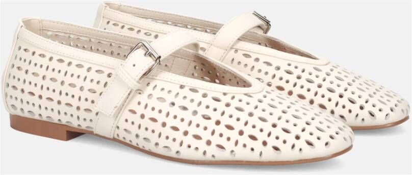 Bibi Lou Witte geperforeerde leren balletflats White Dames