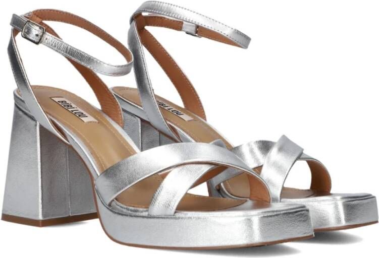 Bibi Lou Zilveren Leren Sandalen 629p19 Gray Dames