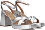 BiBi Lou Sandalen Dames Damesschoenen Leer Blokhak hoogte 8 cm 629P19 Zilver - Thumbnail 4