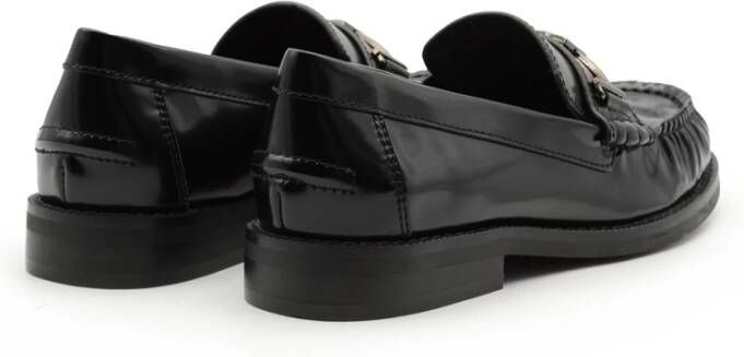 Bibi Lou Zwarte leren mocassin met metalen detail Black Dames