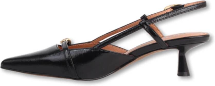 Bibi Lou Zwarte Slingback met Gouden Gespen Black Dames