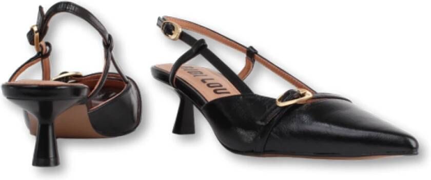 Bibi Lou Zwarte Slingback met Gouden Gespen Black Dames