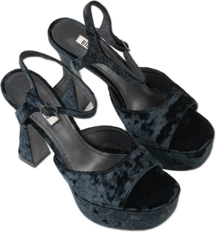 Bibi Lou Zwarte Suède Platte Sandalen Black Dames