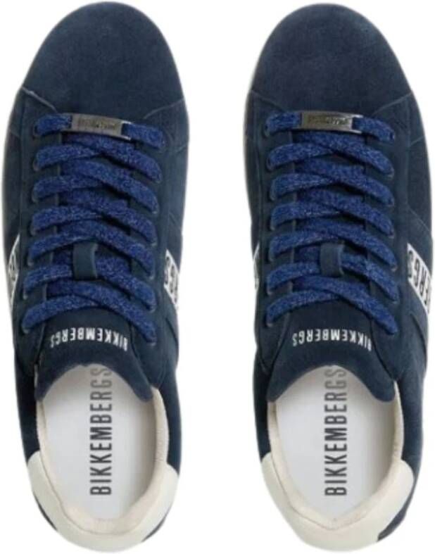 Bikkembergs Blauwe Gewassen Heren Sneakers Blue Heren