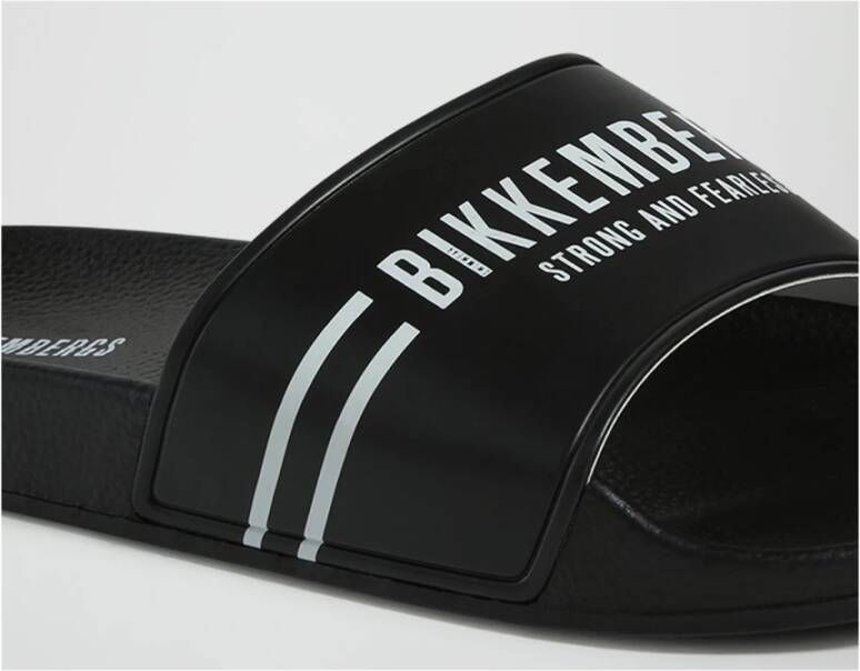 Bikkembergs Platte PVC-muiltjes met logoprint Black Heren