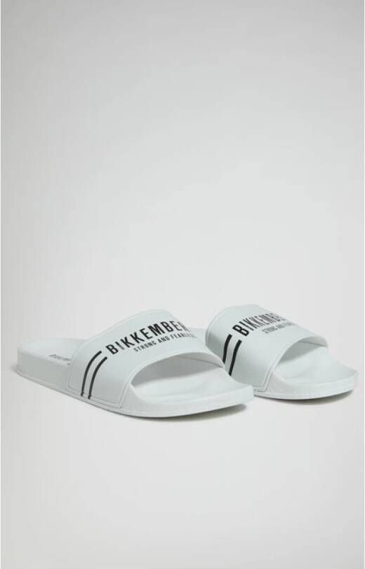 Bikkembergs Platte Schoenen PVC Logo Print White Heren