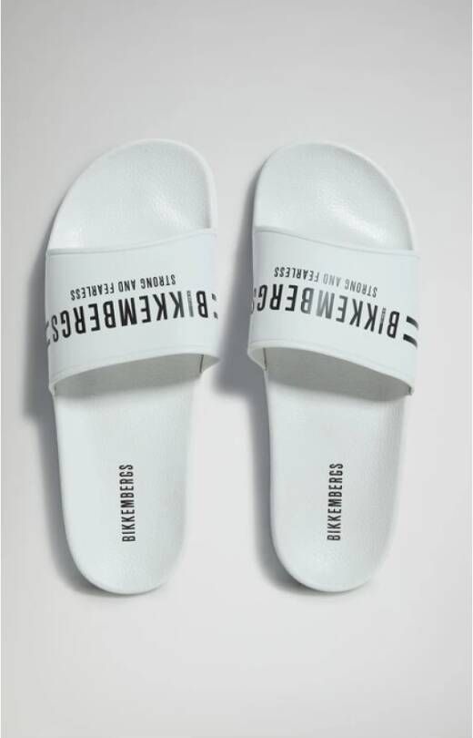 Bikkembergs Platte Schoenen PVC Logo Print White Heren