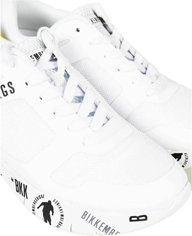 Bikkembergs Vetersneakers met logopatroon Wit Heren