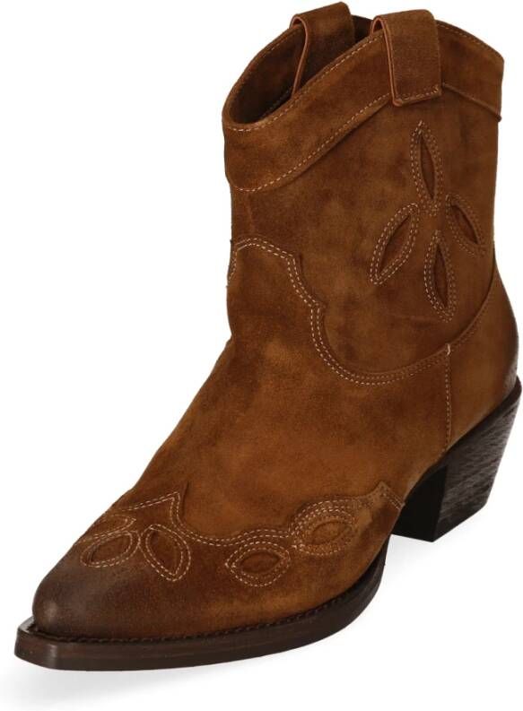 Billi Bi Westers Stijl Suède Cowboy Laarzen Brown Dames