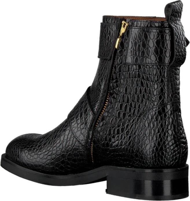 Billi Bi Zwarte Bikerboot met Gouden Details Black Dames