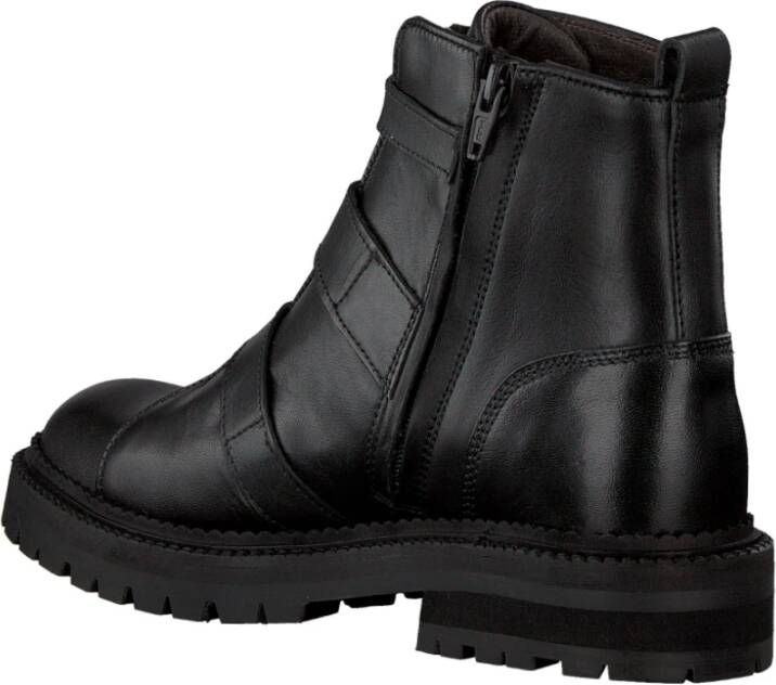 Billi Bi Zwarte Bikerboot met Zilveren Details Black Dames