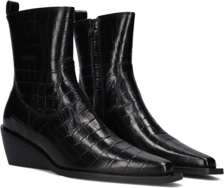 Billi Bi Zwarte enkellaarzen met city-western accenten Black Dames