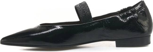 Billi Bi Zwarte Leren Ballet Flats Elegante Stijl Black Dames