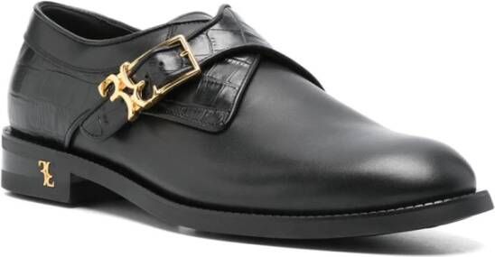 Billionaire Derby Klassieke Blauwe Leren Schoenen Black Heren