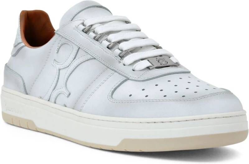 Billionaire Witte Leren Sneakers Casual Trainers White Heren