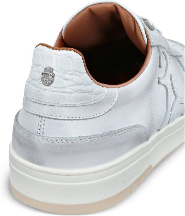 Billionaire Witte Leren Sneakers Casual Trainers White Heren