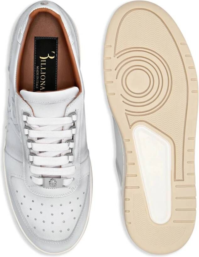 Billionaire Witte Leren Sneakers Casual Trainers White Heren