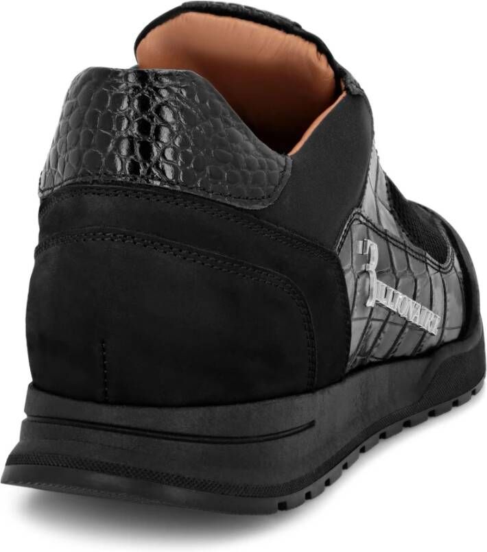 Billionaire Zwarte leren casual trainers Black Heren