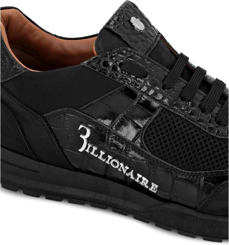 Billionaire Zwarte leren casual trainers Black Heren