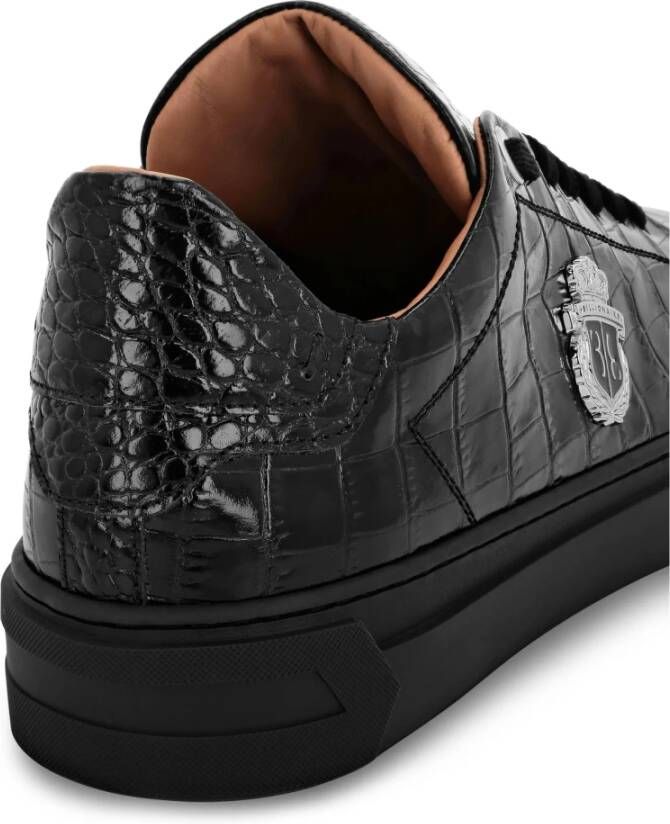 Billionaire Zwarte Leren Sneakers Casual Trainers Black Heren