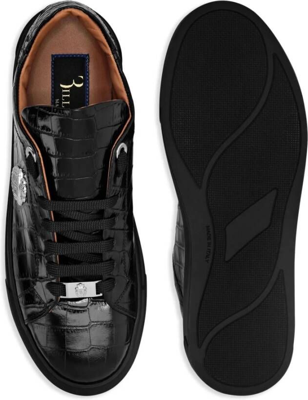 Billionaire Zwarte Leren Sneakers Casual Trainers Black Heren