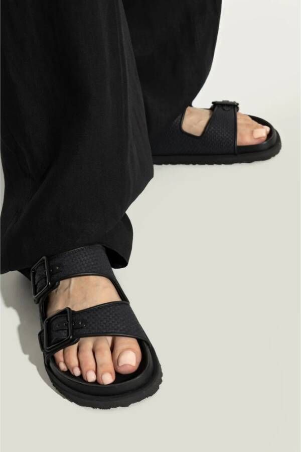 Birkenstock 1774 Arizona Raffia Pantoffels Black Dames