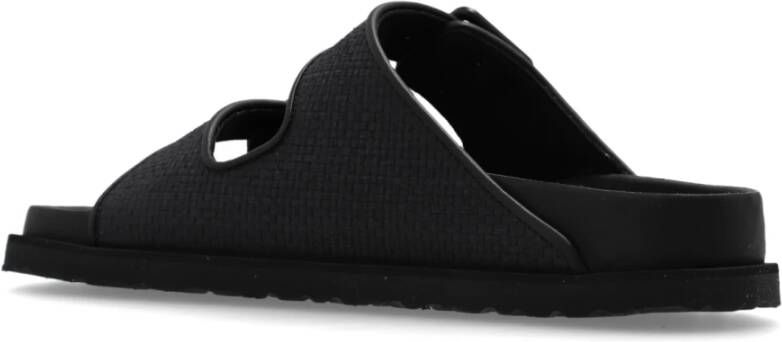 Birkenstock 1774 Arizona Raffia Pantoffels Black Dames