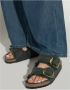 Birkenstock Arizona Big Buckle Shearling Slides Green Dames - Thumbnail 3