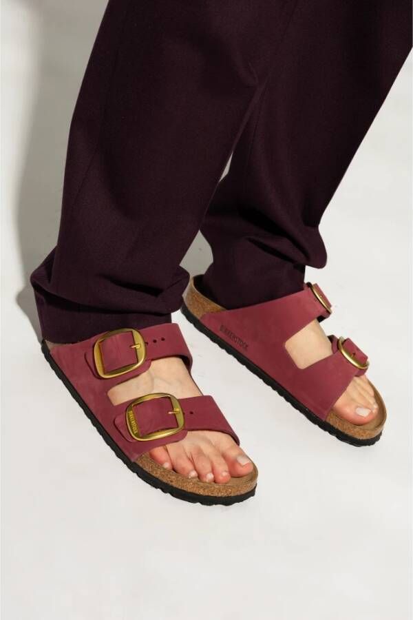 Birkenstock 'Arizona Big Buckle' Slides Red Dames