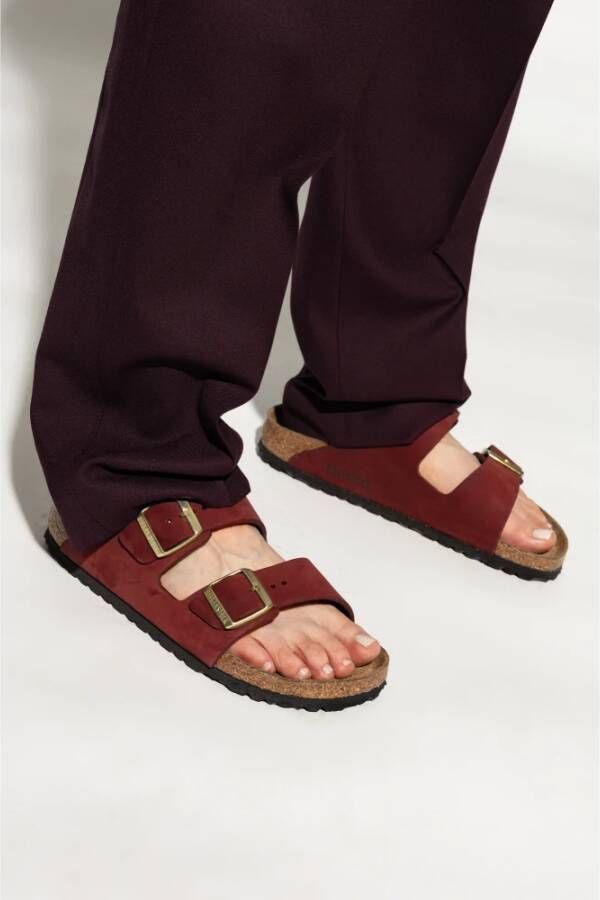 Birkenstock `Arizona BS` Slides Red Dames