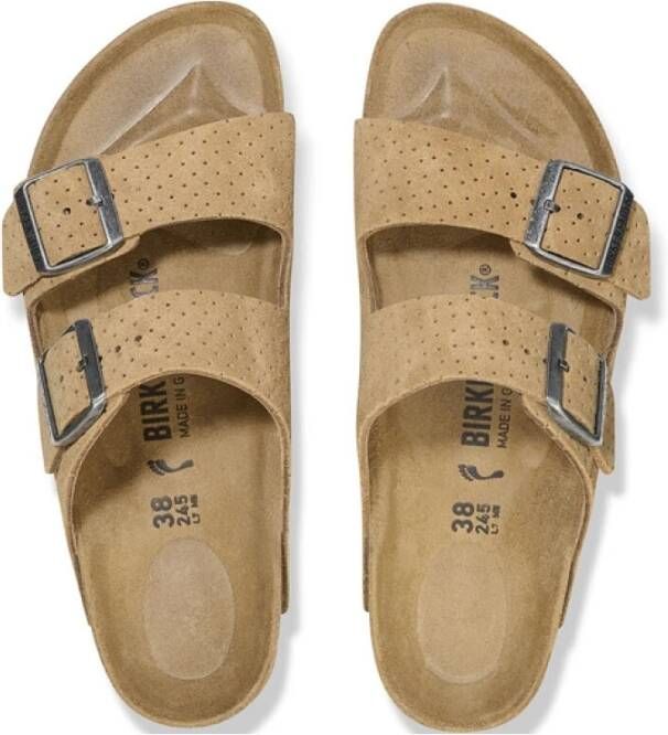 Birkenstock Arizona Leren Sandalen Beige Dames