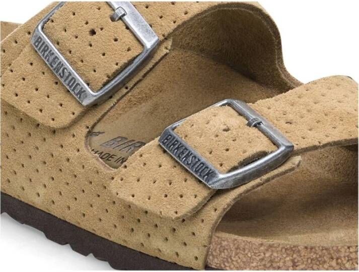 Birkenstock Arizona Leren Sandalen Beige Dames