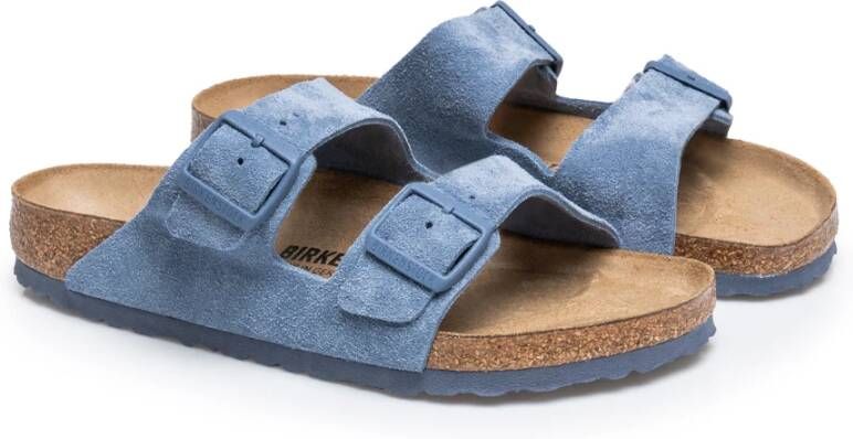 Birkenstock Arizona Leve Blauw Leren Sandalen Blue Heren