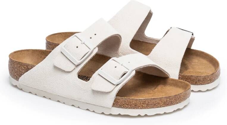 Birkenstock Arizona Leve Sandalen Wit Leer White Dames