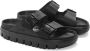 Birkenstock Zwarte Leren Verstelbare Strap Sandalen Black Dames - Thumbnail 7