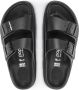 Birkenstock Zwarte Leren Verstelbare Strap Sandalen Black Dames - Thumbnail 8