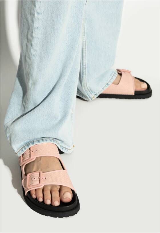 Birkenstock Arizona Raffia Sandalen Pink Dames