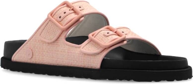 Birkenstock Arizona Raffia Sandalen Pink Dames