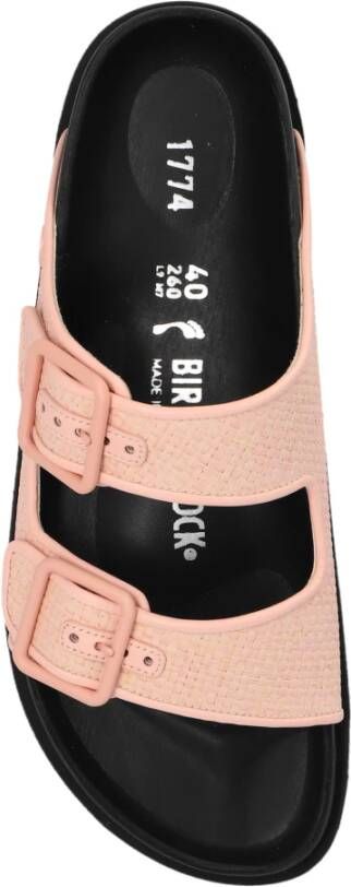 Birkenstock Arizona Raffia Sandalen Pink Dames