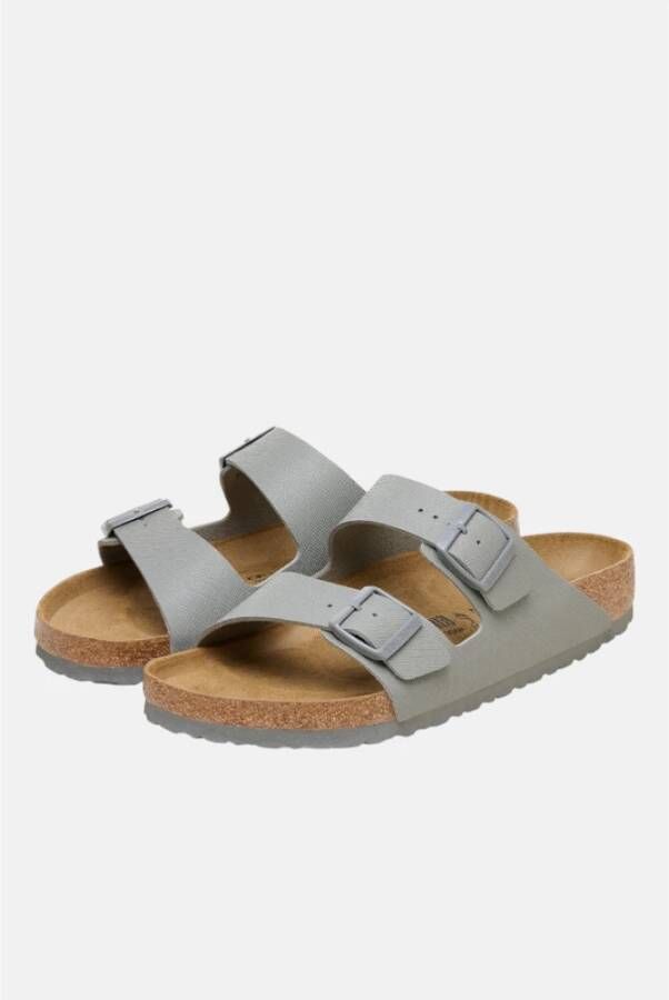 Birkenstock Arizona Saffiano Leren Sandalen Gray Heren