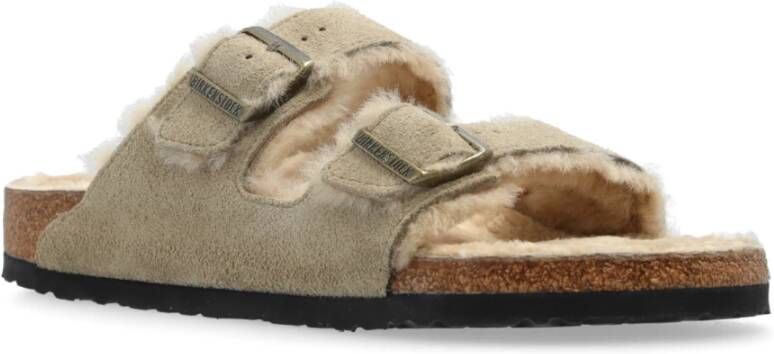 Birkenstock Arizona Shearling Pantoffels Beige Heren