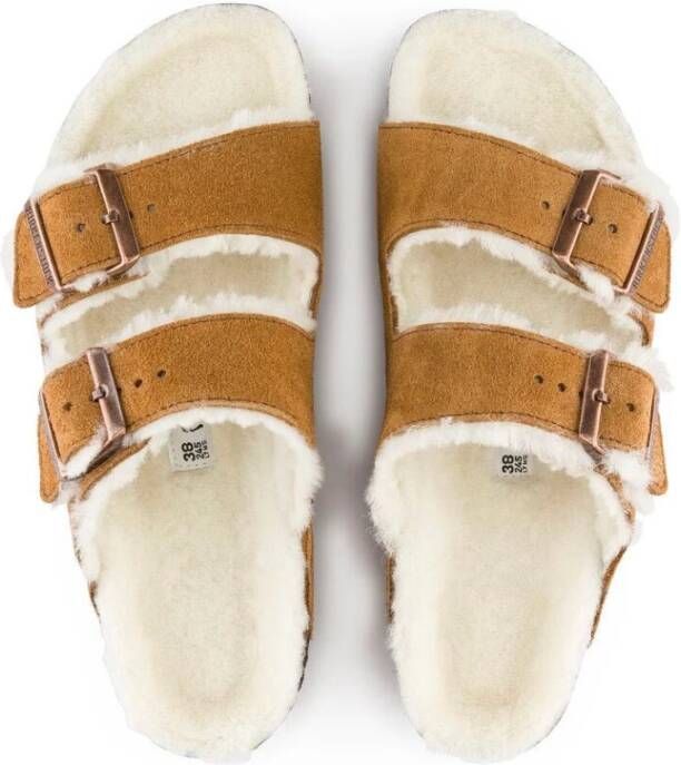 Birkenstock Sandals Arizona Shearling Brown Dames