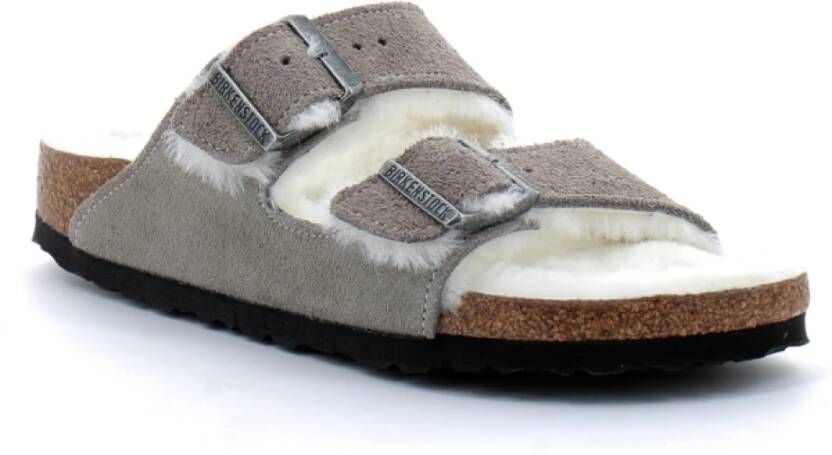 Birkenstock Arizona Shearling Sandalen Grijs Dames