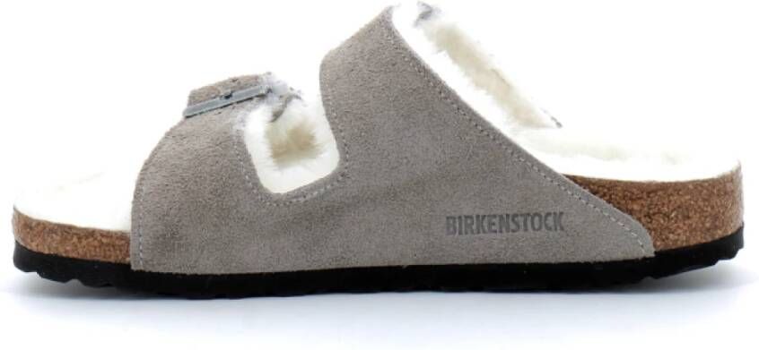 Birkenstock Arizona Shearling Sandalen Grijs Dames