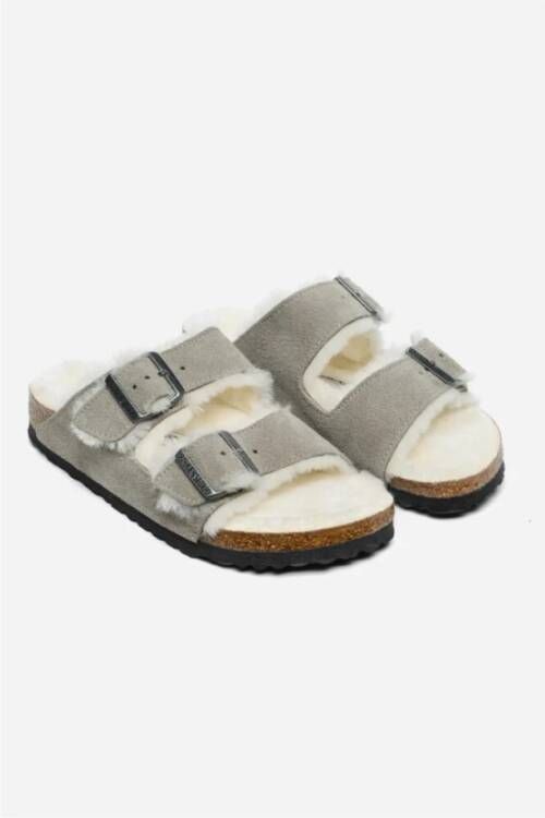 Birkenstock Arizona Shearling Sandalen Grijs Dames