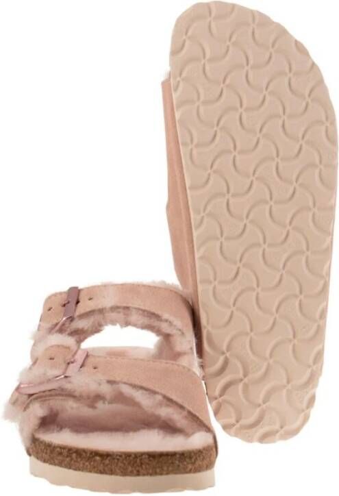 Birkenstock Arizona Shearling Sandalen Roze Dames