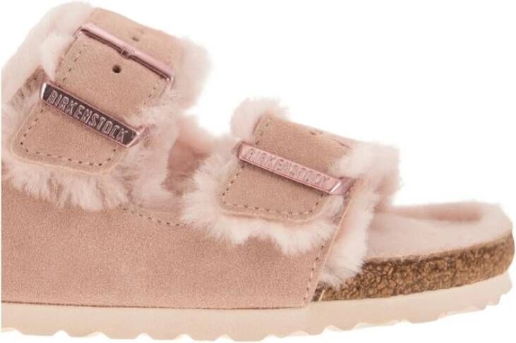 Birkenstock Arizona Shearling Sandalen Roze Dames