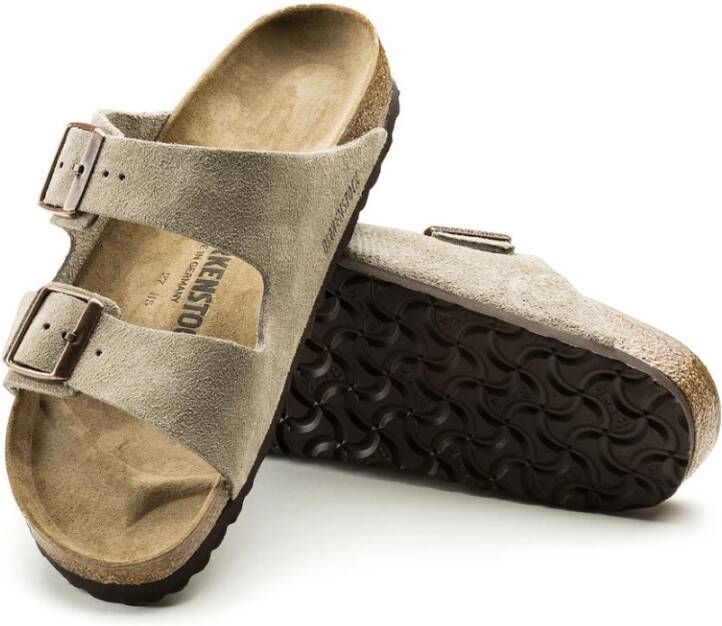 Birkenstock Arizona Taupe Suède Leren Sandaal Gray Heren