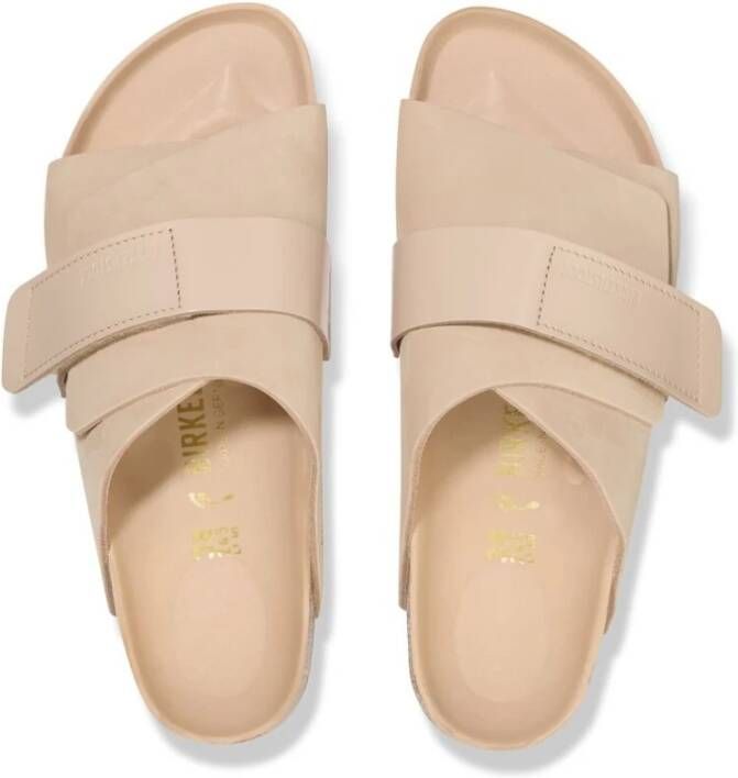 Birkenstock Beige Kyoto Leren Sandalen Beige Dames